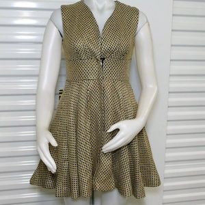 Sweet Sinammon Gold Brocade Winter Dress Size M